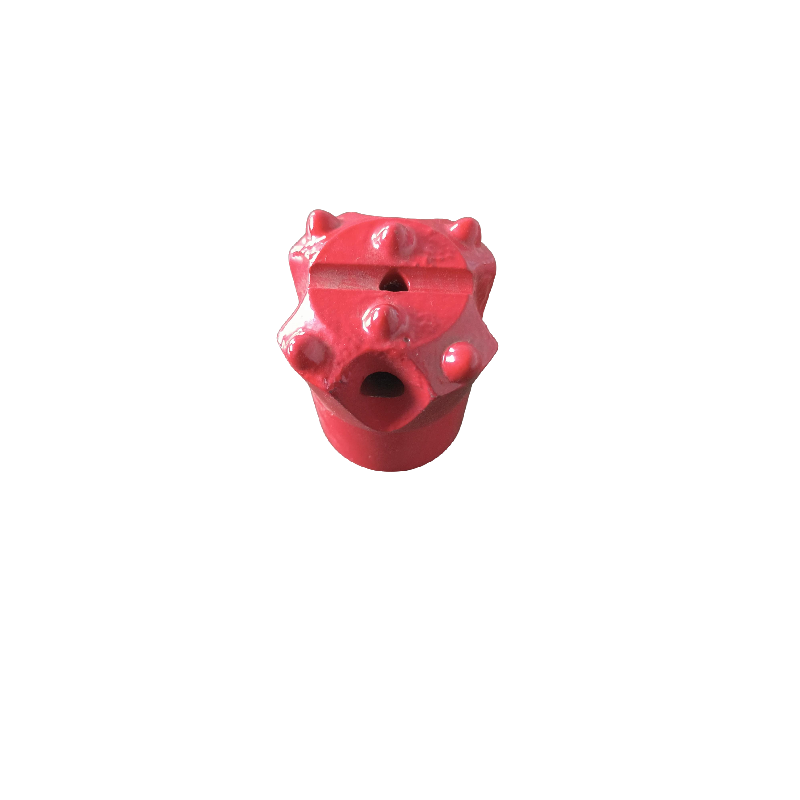 Q651-R32 thread button bit with 51 mm head diameter, six spherical carbide buttons front view